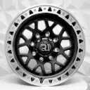RIN 17X9 8-165.1 R1 SPORT L2743 MATE BLACK MACHINE LIP ET0 CB130.81