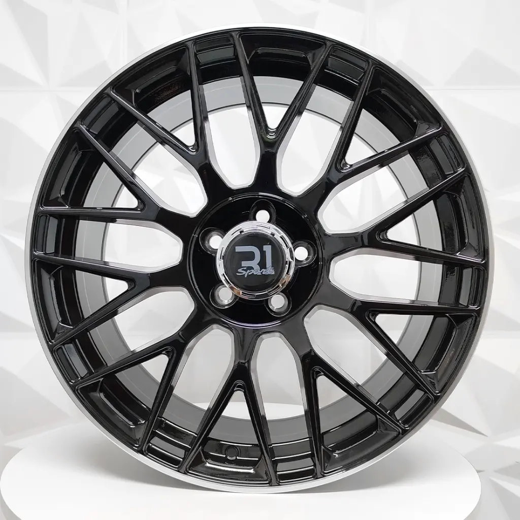 RIN 19X8.5 5-112 R1 SPORT XF013 BLACK MACHINE LIP ET43 CB66.45