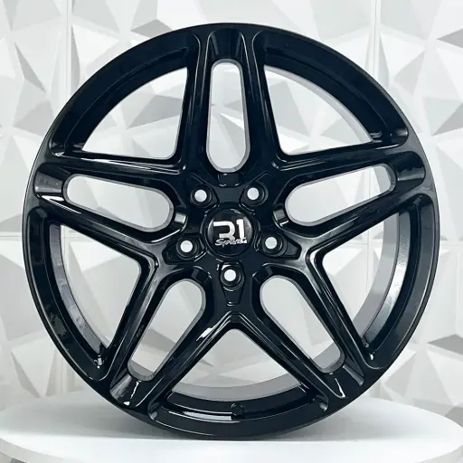 [184574F] RIN 18X9.5 5-114.3 R1 SPORT QC1812 GLOSS BLACK ET22 CB73.1